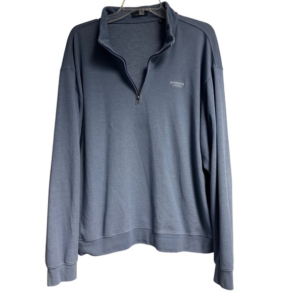 Turtleson Quarter Zip Sweater Mens XL Blue Pullover Embroidered Golf Preppy - Picture 7 of 16